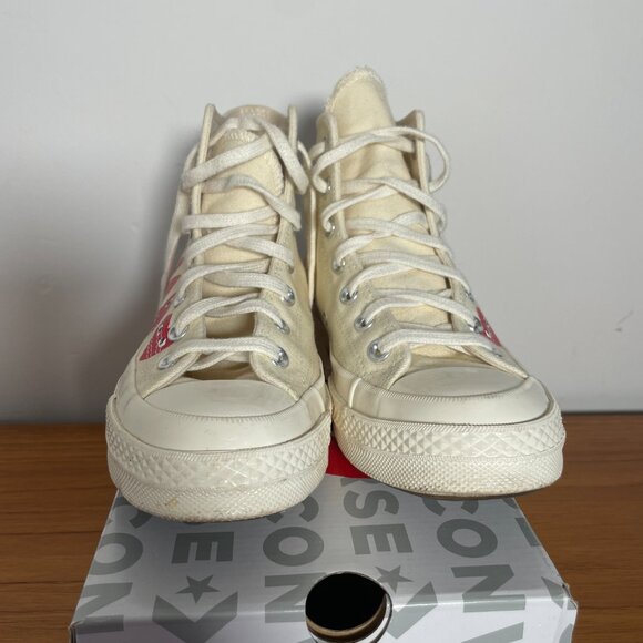 Comme des Garcons PLAY x Converse High-Top Sneakers Men's 6 / Woman's 8 - Picture 8 of 15